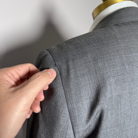 BONOBOS Mens Gray Wool Suit Jacket Blazer 42R Marzotto Italian Wool - Picture 6 of 9